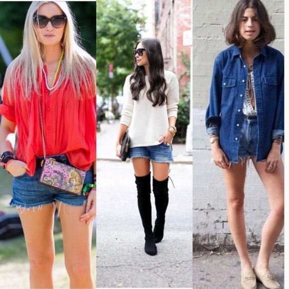 PINK Victoria’s Secret High Rise Denim Shorts NEW - Picture 2 of 7